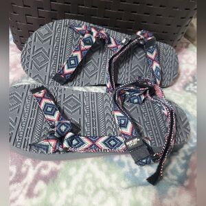 Colorful Patterned Muk Luk Sandals